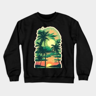 sunset palm tree Crewneck Sweatshirt